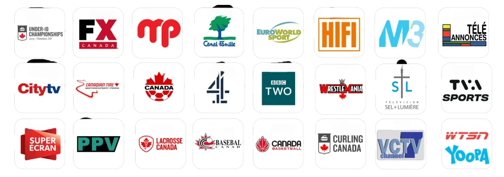 Canadian sport and general channel logos